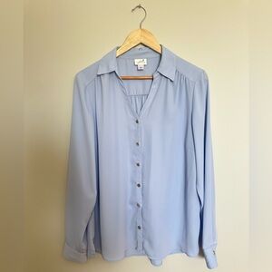 Light Blue Button-Up Blouse